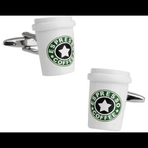 Men's Espresso Coffee To Go Cufflinks